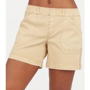 SPANX Stretch Twill Shorts 5” in Almond